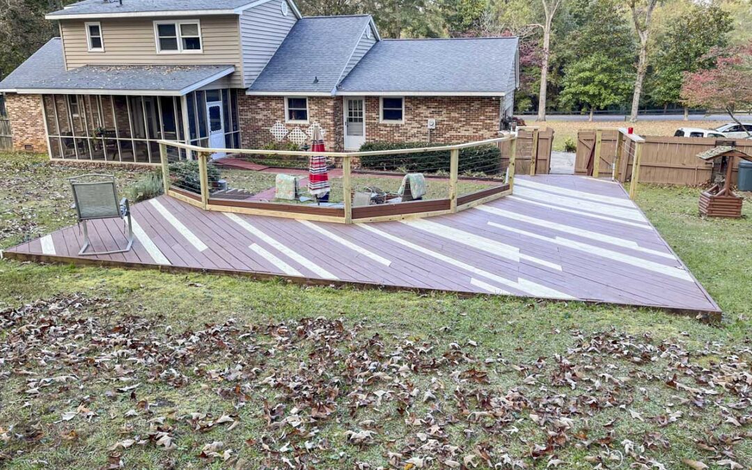 Replaced decking and railing at Farmhouse
