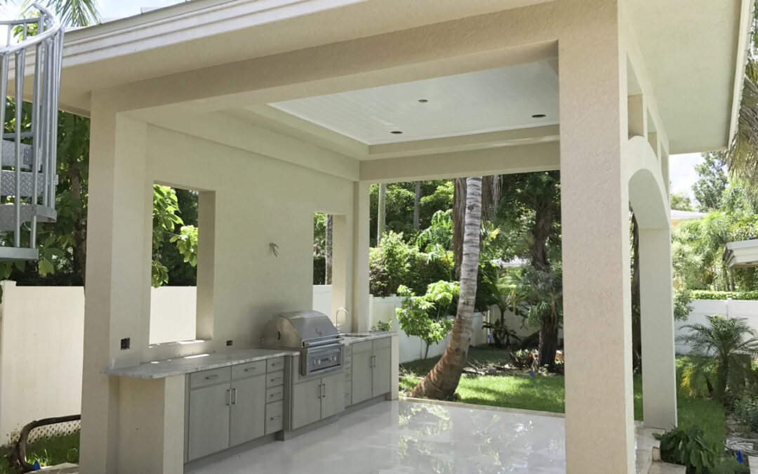 Custom Covered Outdoor Grill Area